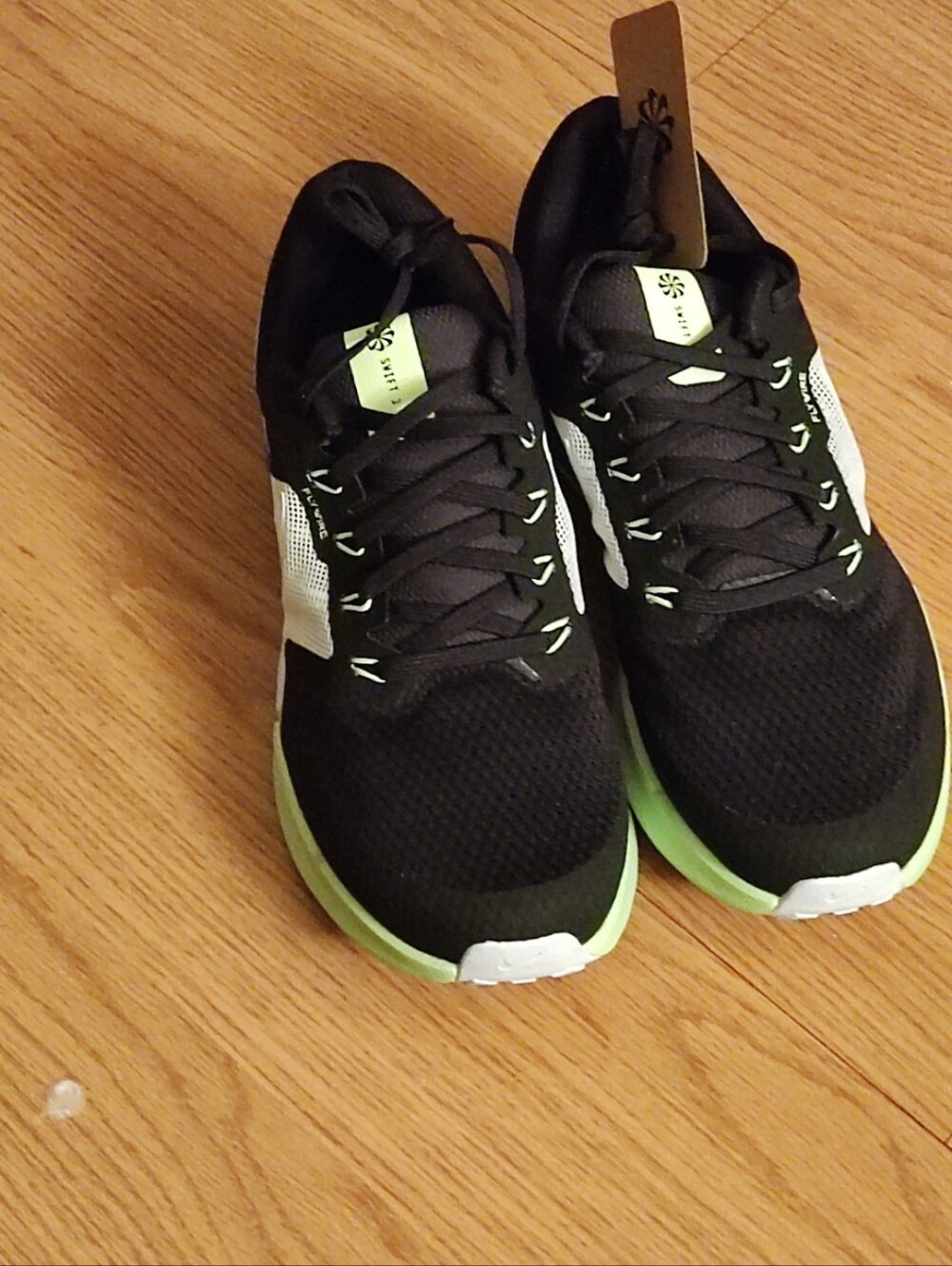 Nike Men's Black Athletic Sneakers with Lime Accents
